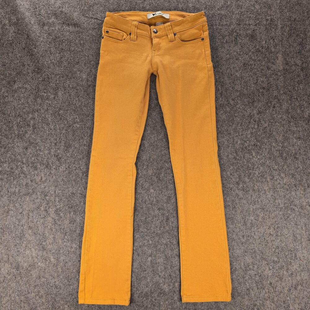 Wet Seal Jeans Juniors 1 Yellow Lowrise Skinny Stretch Casual Pockets